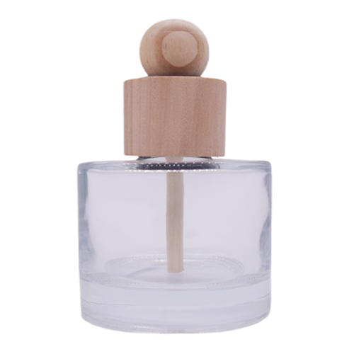 Wooden Cap Glass Round Decorative Diffuser Clear Supplier Empty