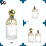 Metal Round High Grade Glass Perfume Bottle 100ml Kuulee Glass - Image 3