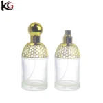 Metal Round High Grade Glass Perfume Bottle 100ml Kuulee Glass - Image 2
