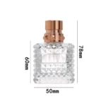 100ml Square Glass Perfume Bottle, Refillable Atomizer Spray Bottle with Crimp Neck, Transparent Cosmetic Empty Bottle - Image 3