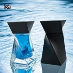 75ml Elegant Glass Perfume Bottle with Cap, Unique Design Refillable Atomizer for Fragrance & Cosmetics - Empty Decanter Bottle