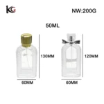 50ml Clear Glass Perfume Atomizer with Threaded Neck & Label Area - Refillable Spray Bottle for Fragrance and Cosmetics - Image 3