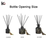 Elegant Smoky Gray Glass Diffuser - Wide Base Empty Bottle with Wood Lid, Includes Reeds & Dried Flowers for Home Fragrance - Image 4