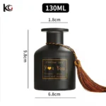 Elegant Smoky Gray Glass Diffuser - Wide Base Empty Bottle with Wood Lid, Includes Reeds & Dried Flowers for Home Fragrance - Image 10