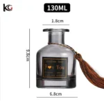 Elegant Smoky Gray Glass Diffuser - Wide Base Empty Bottle with Wood Lid, Includes Reeds & Dried Flowers for Home Fragrance - Image 11