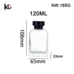 100ml 120ml 150ml 200ml Glass Diffuser Bottle Square Shape with Screw Cap - Image 5