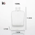 100ml 120ml 150ml 200ml Glass Diffuser Bottle Square Shape with Screw Cap - Image 4