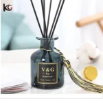 Elegant Smoky Gray Glass Diffuser - Wide Base Empty Bottle with Wood Lid, Includes Reeds & Dried Flowers for Home Fragrance - Image 6