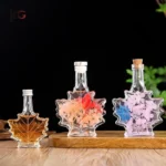 Maple Leaf Shaped Decorative Glass Reed Diffuser Bottles - 100ml Empty Aromatherapy Fragrance Containers with Leak-proof Stoppers - Wholesale & Custom Logo Support