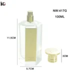 6-Sided Crystal Glass Perfume Bottle - Crimp Geometric Luxury Perfume Container with Premium Sprayer for Elegant Brand Packaging - Image 4