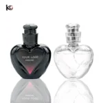 15ml Heart-Shaped Glass Perfume Bottle-Refillable Empty Bottle with Custom Label Printing & Black Press-Type Sprayer for Branding and Essential Oils - Image 2